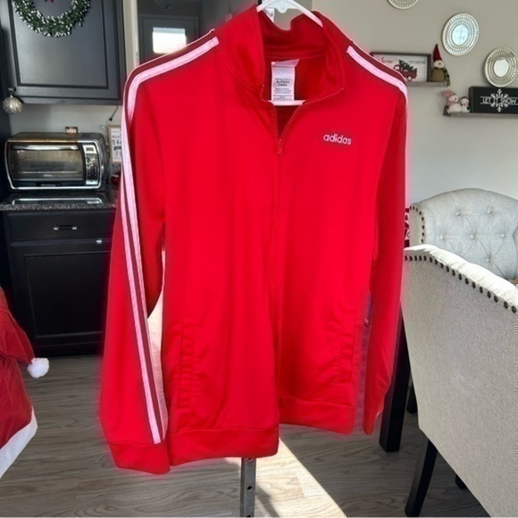 💋Adidas red white track zip jacket 🧥 18/20 juniors girls - Picture 4 of 7
